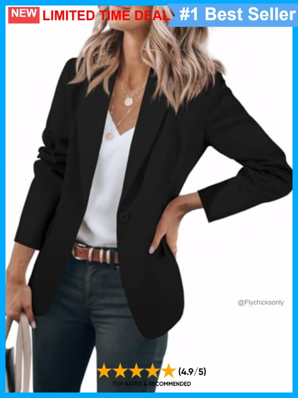 Womens Casual Blazer Slim Fit Open Front Business Casual Work Office Jacket